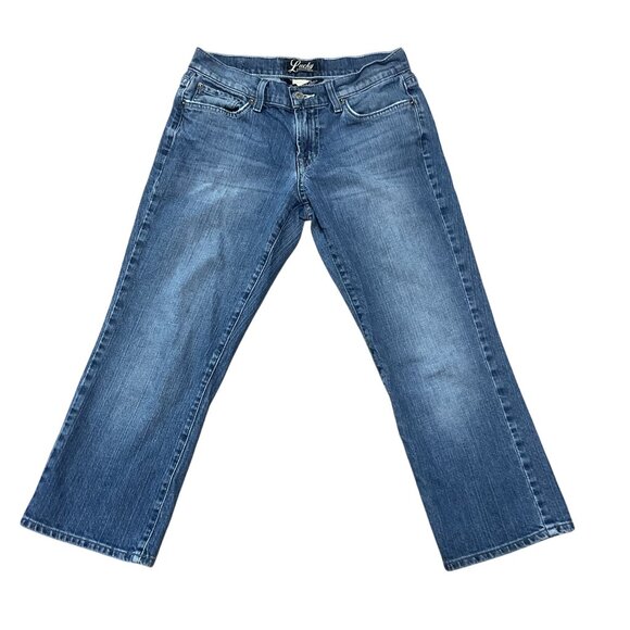 Vtg Y2K Lucky Brand Cropped Jeans Size 4 Low Rise Medium Wash Classic Rider Crop - Picture 1 of 5
